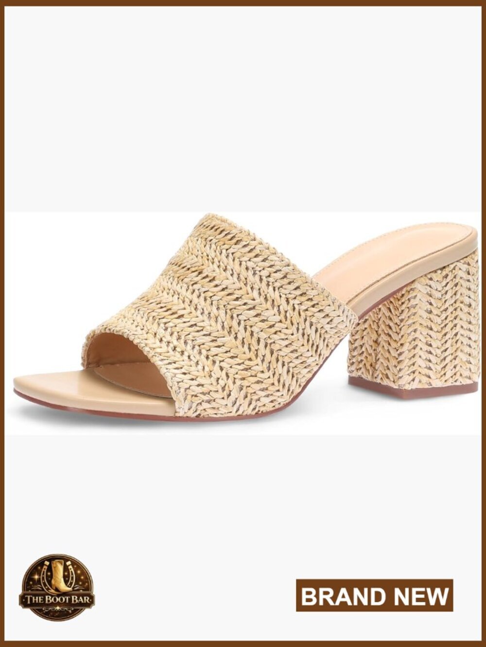 Raffia Platform Heeled Sandals Espadrilles Chunky Block Heel Slip On